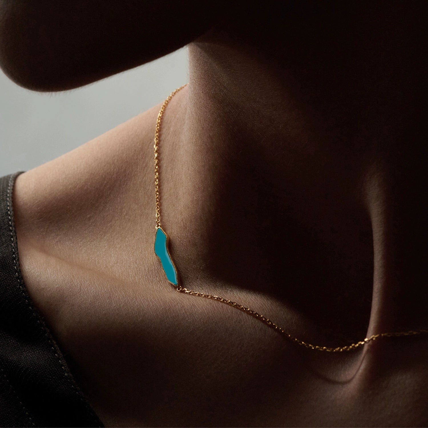 Gajin Xincuo, Holy Lake Ramracuo enamel collarbone necklace, original niche sterling silver gold-plated platinum