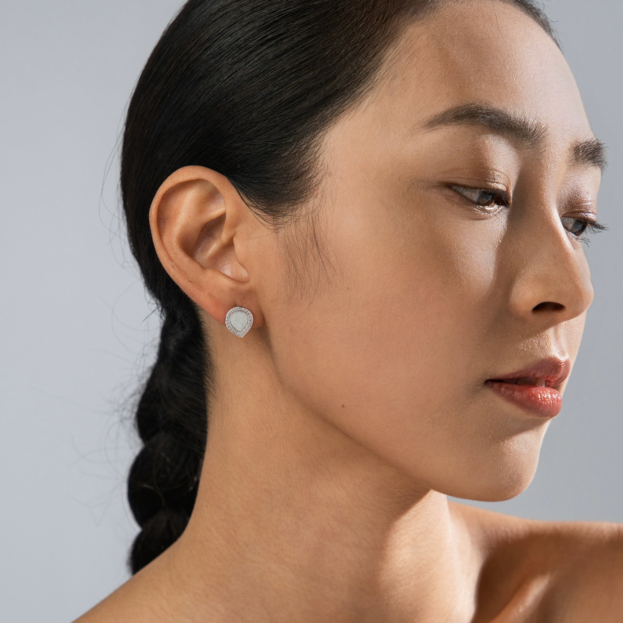 High-End Teardrop Stud Earrings – 925 Sterling Silver Tibetan-Style Gemstone Jewelry | Women’s Minimalist Elegant Earrings