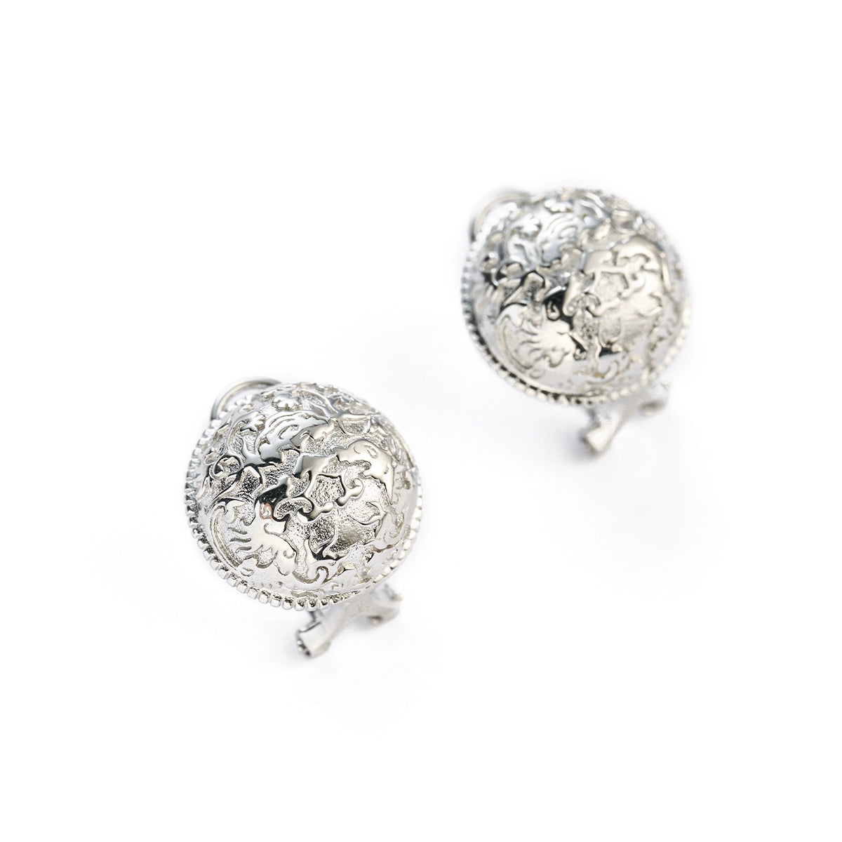 Korakailash Handmade Tibetan Cloud Dragon Earrings – 925 Sterling Silver Gilded Ear Studs (Unique Pattern, Minimalist Luxury)