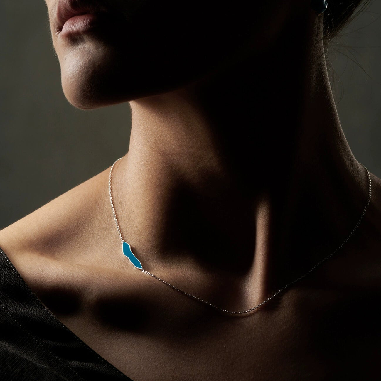 Gajin Xincuo, Holy Lake Ramracuo enamel collarbone necklace, original niche sterling silver gold-plated platinum