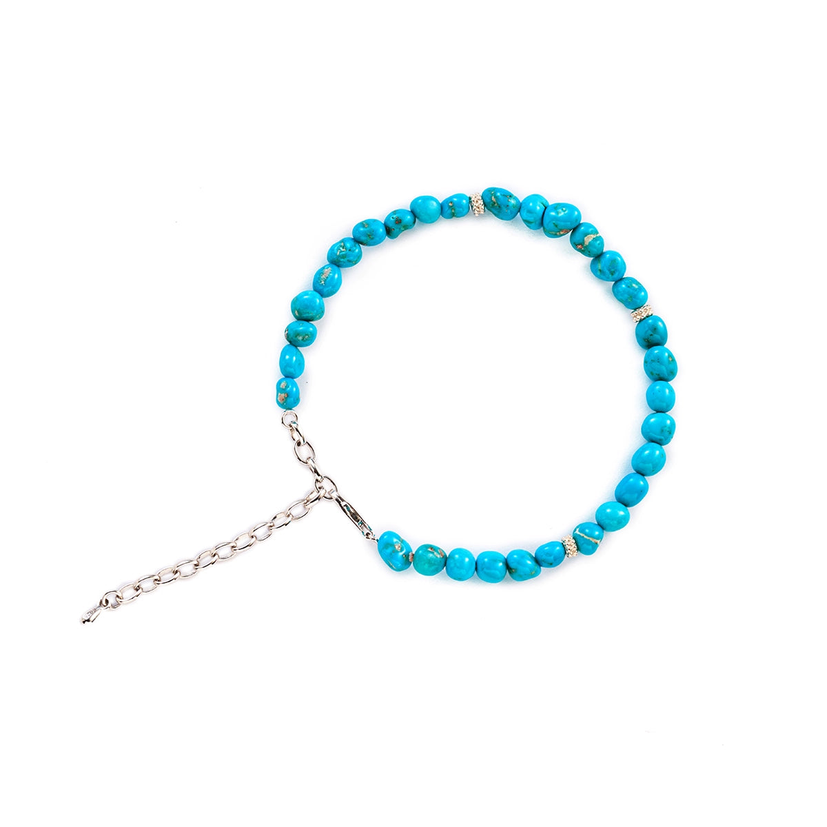 Himalayan Protection Turquoise Millet Bead Bracelet – 925 Silver Niche Layering Bracelet | Spiritual Energy Stone | Mount Kailash Cosmic Harmony