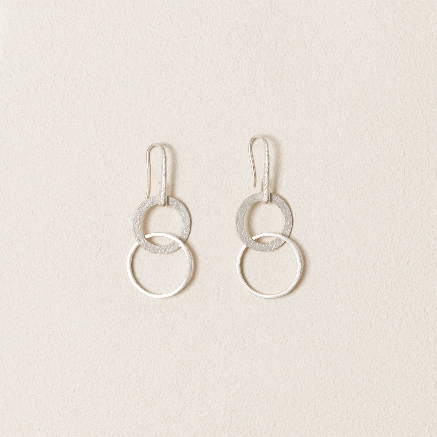 Korakailash Earth Wheel Pure Silver Earrings – Original Tibetan-Style Linked Hoop Dangles